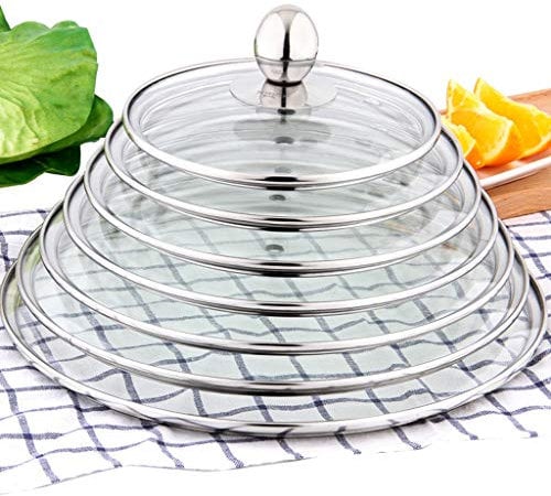 Couvercles de casseroles Couvercle de casserole de rechange Couvercle de casserole en verre transparent pour s'adapter à toutes les sauces et couvercles de casseroles de rechange (transparent 14 cm)