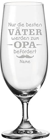 Leonardo Bierglas mit Gravur - Nur die besten Väter werden zum Opa befördert - Personalisiert mit Namen - Biertulpe als Geschenk - Geschenkidee für Männer - Geschenke für Papa zum Vatertag