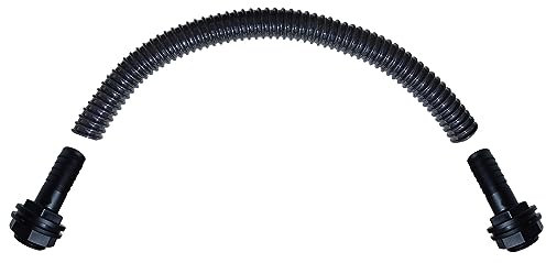 TS-TRADES Regentonnen Verbindungsset 1 Außengewinde + Mutter & Dichtung x 1 Schlauchanschluss inkl. 1 (Ø25mm) Spiralschlauch Länge ca. 1m