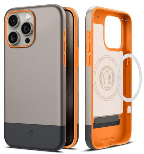 Spigen Style Armor MagFit Hülle Kompatibel mit iPhone 15 Pro Max Kompatibel mit MagSafe -Alphine Gold