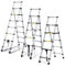Joparri Scala telescopica 1,7 m + 2,0 m, in alluminio antiscivolo, allungabile con corrimano e blocco di sicurezza, sicurezza pieghevole, scala multiuso, per dipingere pareti, fino a 150 kg, colore: