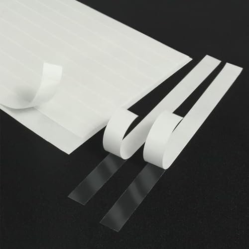 KLEBESHOP24 Tiras adhesivas de doble cara, transparentes, extrafinas y fuertes, para reparación de teléfonos móviles, 5 mm x 40 mm, 100 unidades