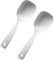 Amosfun Soup Ladle Spoon 2 Pcs Plastic Ladle Spoon Rice Paddle Flatware Asian Soup Spoon Tureen Spoons for Serving Porridge Home Kitchen White Rectangle