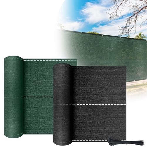 FIVMEN Brise-vue - 1,5 x 10 m - 150 g/m² - En polyéthylène haute densité - Avec serre-câbles - Résistant aux intempéries - Anthracite