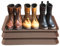 Navaris 3X Bandeja para Zapatos - Set Bandejas de Goteo para Secar y Almacenar Calzado 76 x 38,3 cm - Bases con Borde Elevado para Escurrir Botas Zapatillas Sneakers - Marrón