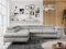 MKS MEBLE Ecksofa Sofa Grau, Wohnlandschaft L-Form mit Schlaffunktion und Bettkasten, Schlafsofa mit Bettkasten, Sofa mit Einstellbare Kopfstützen, Peter L - Hellgrau Struktur - Links Grau