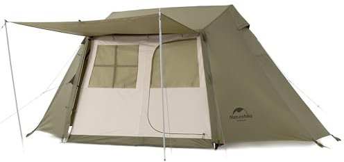 Naturehike Village 5.0㎡ Family Pop Up Tent for 2-6 People - Large Tunnel Camping Tent With 2000 mm Hydrostatic Head (Green)