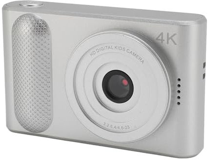 Cámara Digital, Cámara 4K para Niños HD 48MP 16X Zoom Cámara de Vídeo Digital con Pantalla de 2,4 Pulgadas, Cámara Pequeña Compacta para Fotografía de Viajes Vlogging (Silver)