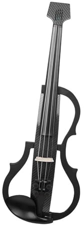 Geige Schwarz Weiß 4/4 Violine Stille Elektroakustische Violine Geige Anfänger Set FICHTE Palisander(Violin Set)