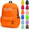 Camibear Personalised Backpack for School with Name Embroidery, Custom Kids School Bag, Childrens Rucksack for Girls & Boys, Customized Bookbag for Teenage Primary Secondary (Orange, Large)
