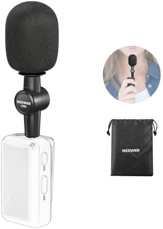 NEEWER 3,5mm TRS Omnidirektionales Mikrofon für DSLR Kamerarecorder, Mini Mikrofon für Vlog Podcast Interviews, kompatibel mit Rode Wireless GO II 2 CM28 DJI Kabelloser Mikrofonsender, CM4