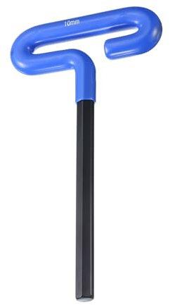 sourcing map T Handle Hex Key Wrench 10mm Metric Long T-Key Hexagon Wrenches Spanner Repair Tool with Cushion Grip