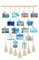 Foto Hängendes Makramee - Wandbehang Fotowand Bilderrahmen Collage Fotovorhang Wandteppich Fotowand mit 30 Holzclips und 1 spurlosen Nägeln Boho Deko für Wohnkultur, Schlafzimmer