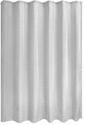 iDesign Duschvorhang, klassisch, gestreift, Polyester, 12 verstärkte Knopflöcher, 182,9 x 182,9 cm, Grau/Weiß