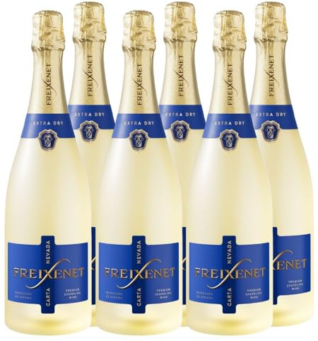 Freixenet Carta Extra Dry (6 x 0,75 l) – Extra trockener Premium Sparkling Wine aus Spanien mit Mirabellen- und Zitrusnoten, hervorragend zu Käse, Desserts oder als Aperitif