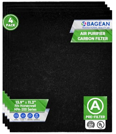 Carbon Pre Filter A Filters for Air Purifiers - Compatible with Honeywell HPA200 Series - Fits Honeywell Air Purifier Filter Replacement - PreFilter Air Filters Removes Odors and Freshens the Air (4)