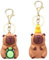 LunarCharm Lot de 2 porte-clés Capybara en forme d'animal Capybara, drôle pour sac à dos, porte-clés Capybara, porte-clés de sac à main, Design A, L