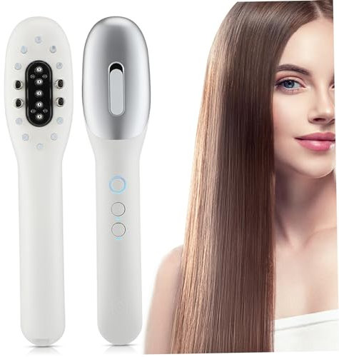 Hair Oil Applicator with Red and Blue Light Micro-current Electric Scalp Massager 500mah Rechargeable Cordless Handheld Portable RF High Frequency Comb for Hair Growth