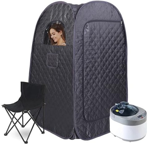 3L Steamer Generator Sauna Kit, 125 * 73 * 73cm Portable Home Sauna, Sauna Tent, Infrared Saunas for Home, Steam Room, Home Steam Sauna, Home Sauna Pod, for Therapy Detox Slimming