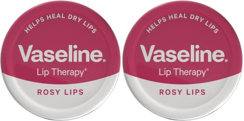 Vaseline Lip Therapy Rosy Lips Lip Balm Tin made with 3x purified petroleum jelly for dry lips 20 g (Pack of 2)