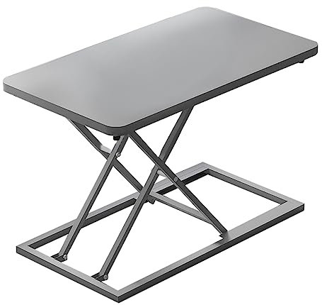 Höhenverstellbarer Stehpult-Konverter für Laptop, Arbeitsplatz, mobiler Arbeitstisch für den Bürogebrauch, silberfarben, Stehpult-Erhöhung mit Computer-Workstations