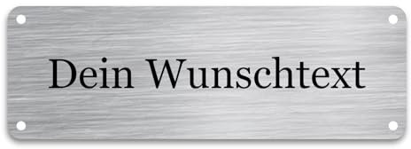WIENS3D Klingelschild Edelstahl mit Gravur | Namensschild - Türschild - Gartenschild personalisiert für Briefkasten | Büroschild - Grabschild - Bankschild - Stallbox - Hundehütte | (150x50x1,5 mm)