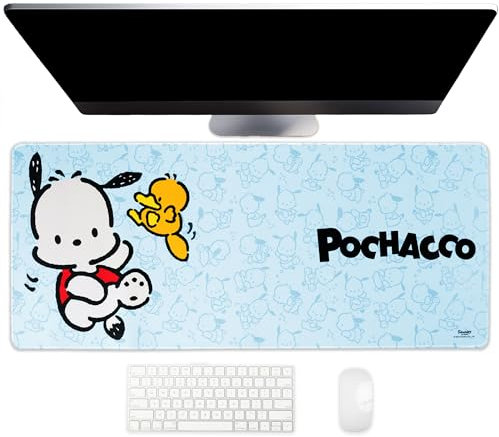 Hello Kitty Jumbo Pochacco Desk Mat, Large Desktop Mousepad, Kawaii Desk Pad, Cute Hello Kitty Decor, 70 x 30 cm