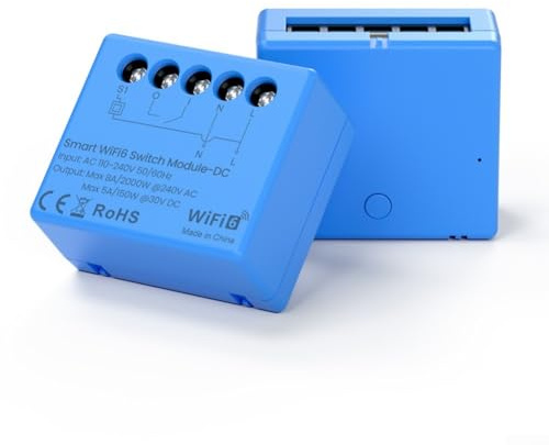 WiFi Lichtschalter für SmartLife, Sprachsteuerung Fernzugriff Smart Home, Relaisfunktionsschalter DC AC Neutral Live Wire Control