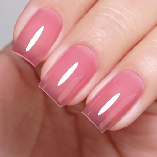 Firedeep 10ml Hema Free Jelly Pink Gel Nail Polish Soak Off Long Lasting Summer Gel Polish Nail Art DIY Home Salon Gift for Women