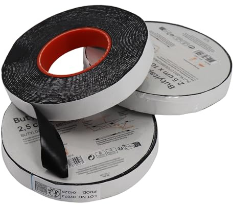 Aquagart ButylTape 10 m x 2,5 cm – Doppelseitiges Butyl Klebeband für Wurzelsperre 420 g, Starke Verbindung für Rhizomsperre & Bambussperre, wurzelfeste Abdichtung für Überlappungen (20m)
