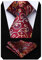 HISDERN Herren Krawatte Paisley Blumen Hochzeit Krawatte & Einstecktuch Set Burgund und Gelb