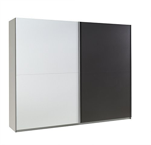 mb-moebel Kleiderschrank Schrank Garderobe Zweitürenschrank Schwebetürenschrank Schwebetüren 2-Türig Schlafzimmerschrank 244cm Maxi (Maxi 20 (Anthrazit + Weiß Hochglanz))
