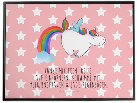 Mr. & Mrs. Panda Schreibtischunterlage Einhorn Pegasus - Geschenk, Erwachsenwerden, Spielen, Realität, Bürobedarf, Schreibwaren, Einhorn Deko,