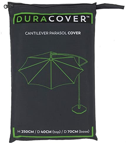 Duracover Protective Cantilever Parasol Cover | Water Resistant Zip | Fits Parasols up to 3 metres | 3 Year Warranty Waterproof Durable Tear Resistant Breathable (40 x 70 x 250cm)