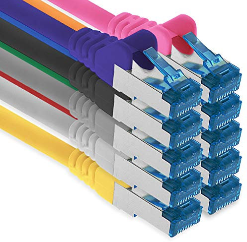 5m - Cat.6 - Cable de Red Ethernet Gigabit LAN RJ45 CAT6 Cat6a 10Gbit/s - 10 - Colores