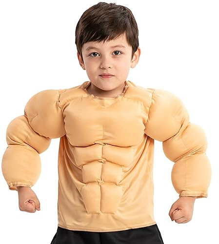 Spooktacular Creations Niño Niño Body Builder Traje Musculoso para Halloween Dress Up, Escuela Evento Fiesta Pequeña (5-7 años)