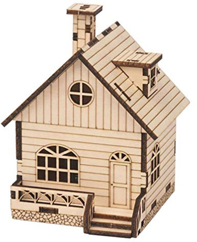 Weihnachten Holzhaus Spieluhr Holz Weihnachtshaus Winterhaus 3D Holzpuzzle Spieldose Weihnachtsdorf Häuser Weihnachtsstadt mit Musik Winterdorf Haus Xmas Deko Tischdeko