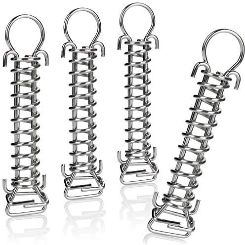 com-four® 4X Molla di Tensione con Doppio Gancio - Molla per Tende, Tende da Sole, Barche, Caravan - Tenda da Sole con Molla di Tensione in Acciaio (4 Pezzi di Molla di Tensione - 19 cm)