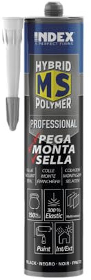 Hybrid Montagekleber 290ml | Klebstoff für Beton, Holz, Metall & Fliesen | MS Polymer Kleber | Metallkleber | PVC Kleber | wasserfest | schnellhärtend | versch. Farben (1, schwarz)