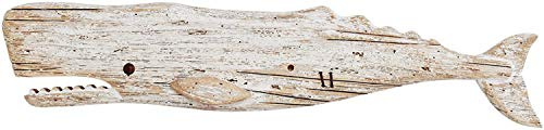 SALUTE Wanddekoration aus Holz, Motiv: Fische, rustikale nautische Handarbeit, Walskulptur, Strandthema, Heimdekoration