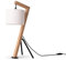 Paco Home Tischlampe Holz Nachttischlampe Schreibtischlampe Retro E27 Fassung Tischleuchte Wohnzimmer Vintage Stoff Lampenschirm Leselampe Modern