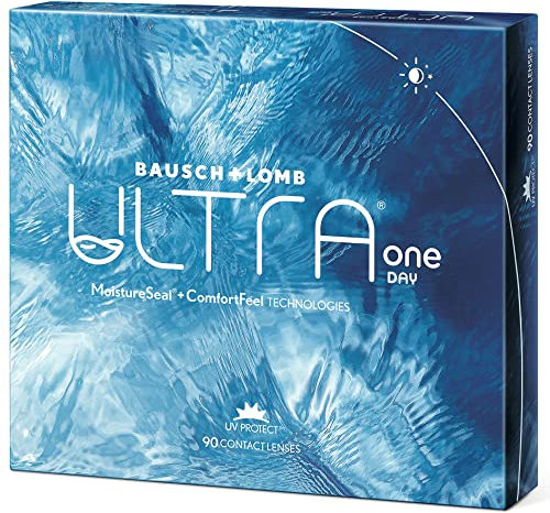 Bausch + Lomb ULTRA ONE DAY, sphärische Tageslinsen, Premium Kontaktlinsen weich, 90 Stück, / BC 8.6 mm / DIA 14.2 / -7,00 Dioptrien