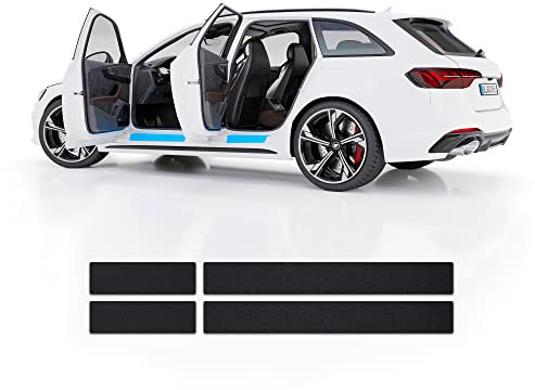 Blackshell® Basic Einstiegsleisten Schutz kompatibel mit Audi A4 Avant | Typ B9 | Bj. 2019-2024 (Facelift) Matt Schwarz - passgenaue Lackschutzfolie inkl. Profi Rakel