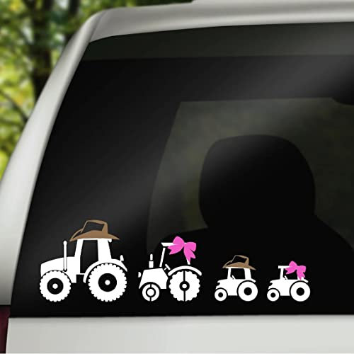 myrockshirt Trecker Traktor Landwirt Familie Bauer 30 cm Aufkleber Sticker Autoaufkleber ohne Hintergrund freie Farbwahl