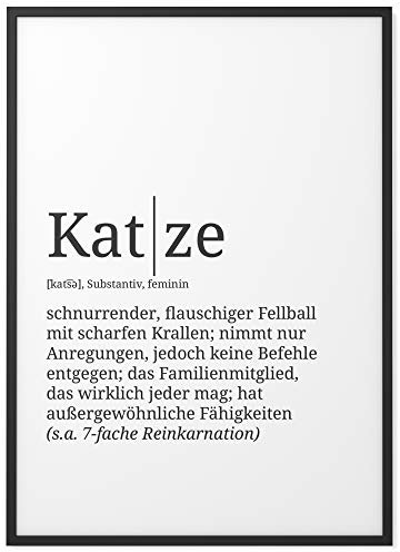 Papierschmiede® Definition: Katze, 40x50 cm, XXL Poster für Wohnzimmer, Schlafzimmer, Küche, Esszimmer, Wandbild Geschenk Wanddeko - ohne Rahmen