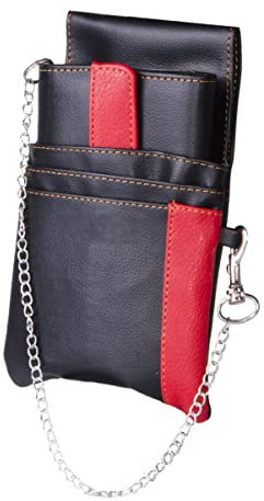 CAMPALO Kellnerbörse mit Kette Kellner Rot Geldbeutel Bedienungsgeldbeutel für Gastro, Taxi & Service Kellnerportemonnaie mit Tasche Geldbörse für Kellnertasche Taxibörse Holster