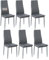 buybyroom Sillas de Comedor Juego de 6 Silla de Cocina de Metal, Silla de Mesa de Comedor Cómoda Silla Tapizada para Sentarse, Gris