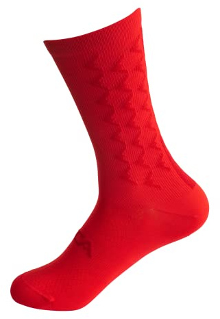 SILCA Tall Aero Cycling Socks – Superdünne Socken Unisex, Aero-Socken für Aero-Marginal Gains, 19,5 cm Bündchen (AS1, Alpha, M, Regular, Regular, Rot)