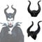 Kaimeng Halloween Kostüm Königin Hörner Kopfschmuck Helm Maleficent Cosplay Schwarz Latex böse Haarreif Teufel Kopfbedeckung Erwachsene Hörner Hut für Karneval Fasching Maskerade Party Foto Requisiten