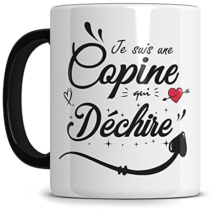 L'épicerie Chérie Mug Cadeau Spécial Copine Qui Déchire - Meilleure Amie - Tasse Anniversaire Super Copine - Céramique 330ml